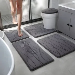 5-Piece Memory Foam Bathroom Mat Set