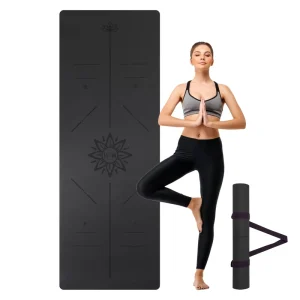 5 mm Soft PU and Natural Rubber Nonslip Yoga Mat for Fitness and Dance, with Sound Insulation and Shock Absorption