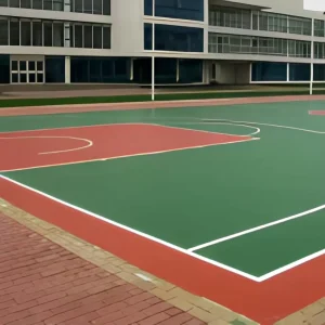 5.5mm Thick Outdoor Floor Vinyl 1.2mm Wear Layer With 0.5mm Waterproof Seal for Playground Basketball