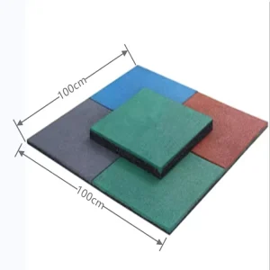 50*50cm EPDM Outdoor Wear-Resistant Rubber Floor Mat Tiles for Gym Futsal Court Kindergarten Kids Activity Area Park Rubber