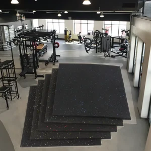 500*500*20mm EPDM Gym Rubber Flooring Tiles for Indoor Fitness Center Shock-Absorbing Wear-Resistant