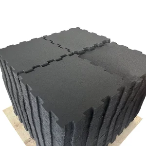 50cm Interlocking Rubber Tiles Black Puzzle Gym Rubber Flooring Mat for Gym