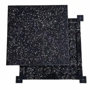 50x50cm Interlocking Rubber Gym Floor Tiles 2cm Thick Non Slip Shock Absorbing Mat for Home Garage Fitness Workout