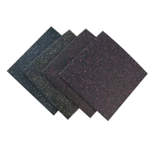 50x50cm Interlocking Thick Rubber Gym Floor Mat with High Resilience Black Color for Home Gym Basketball Hall Use