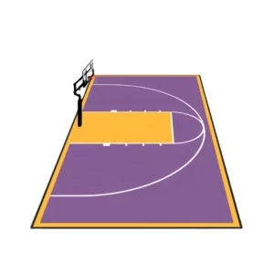 59×30 Feet Outdoor Half Court Basketball Playground Backyard Basketball Court