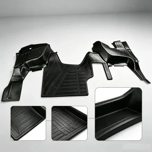 5D Waterproof Universal Fit TPE Car Floor Mat Customized BLACK 3mm Thick All Seasons Full Set