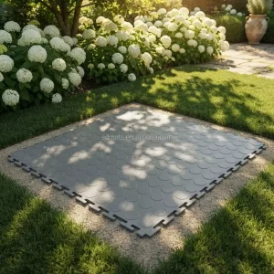 5mm PVC Vinyl Interlocking Floor Tiles with Click Mechanism for Indoor and Outdoor Workshop and Warehouse Use