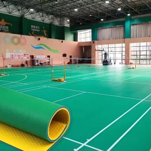 6.0 mm PVC Sports Flooring for Tennis, Basketball, Badminton, and Volleyball Courts with Adhesive Installation