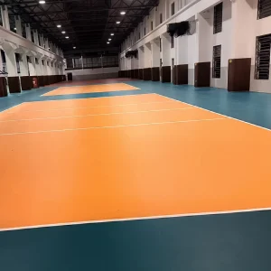 6.0mm Eco friendly CE Certified Fire Resistant Embossed Surface Foam Base Sport PVC Flooring Indoor Volleyball Floor