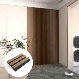 600*2400mm Soundproofing Acoustic Insulation Panel Wooden Fiber Acoustic Slat Wall Panels for Indoor Decoration Material