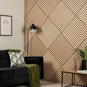 600*600mm Eco friendly MDF Akupanel Acoustic Wood Panels Sound Proof Wall Panel Wood Slat Sound Outdoor