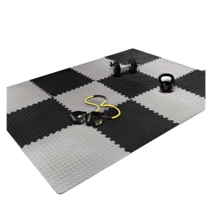 60x60cm Interlocking High-Density EVA Mat Reversible Waterproof Puzzle Mat for Gym Baby Crawl and Garage Use