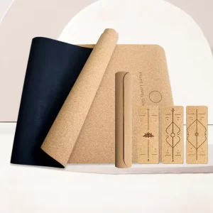 68cm Extra Wide Cork Rubber Yoga Mat 5mm Thick Eco Friendly Wear Resistant Fitness Exercise Pad for Body Building Gear