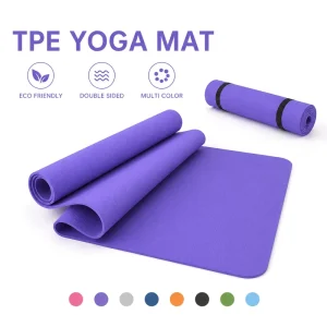 6mm Extra Thick Non-Slip TPE Yoga Mat for Yoga, Pilates, and Indoor Workouts