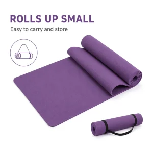 6mm Water-Resistant TPE Yoga Mat Lightweight Non-Slip Exercise Mat for Home and Gym
