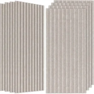 8 Pack Industrial Bilayer High Density Acoustic Panels 47.2″ X 23.6″ X 0.72″ Soundproof Wall Decorative Panels