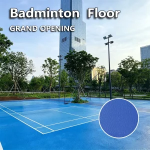 8.0mm Outdoor Gemstone Texture PVC Badminton Court Flooring Roll Anti-Aging UV-Stable Sports Vinyl Mat