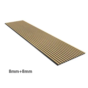 8mm Grey Felt Oak Wood Slat Acoustic Panel Pre-Finished Sound Absorbing Wall Panel Easy Installation