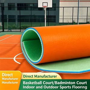 8mm PVC Sports Flooring with Shock Absorption Eco Friendly Waterproof Anti Slip Surface for Indoor Sports Arena