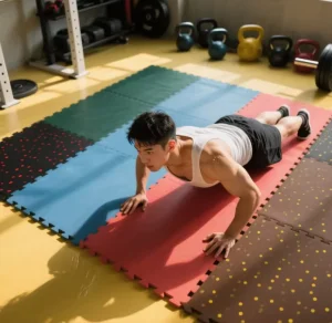 8mm Thick Portable Interlocking Rubber Gym Dance Flooring Tiles for Fitness Centers