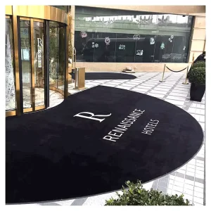 950g Nylon 6.6 Custom Logo Entrance Mat Heavy-Duty Plush Irregular Shape Commercial Hotel Lobby Carpet