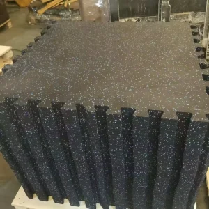 985*985*8 mm EPDM Interlocking Rubber Gym Mat, Toothed Roll, Shock-Absorbing Protective Flooring