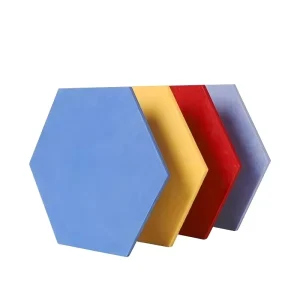 9mm Hexagon PET Acoustic Panel Multi Color Custom Self Adhesive Polyester Sound Absorbing Wall Tile for Home Studio Office Decor