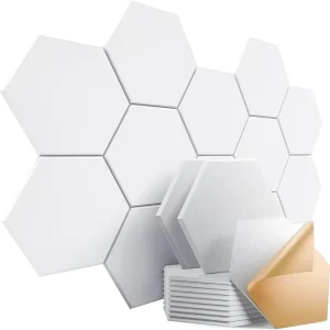 9mm Hexagon PET Acoustic Panel Multi Color Custom Self Adhesive Polyester Sound Absorbing Wall Tile for Home Studio Office Decor