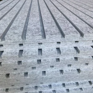9mm U Groove Carved Fireproof Polyester Fiber Modern Acoustic Panels for Living Room Hotel School