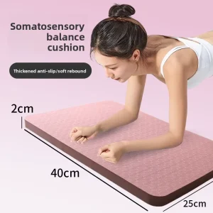 Ab Wheel Plank Pad and Yoga Kneeling Mat Thickened Ankle-Protecting Pilates Balance Anti-Slip Soft TPE Mat