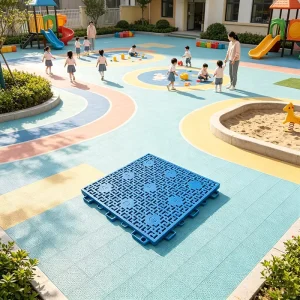 Abrasion-Resistant Multishape Interlocking Modular Playground Tiles for Kindergarten Activity Courtyards