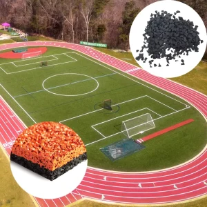 Abrasion Resistant Styrene Butadiene Rubber Granule Material Outdoor Running Track Artificial Turf