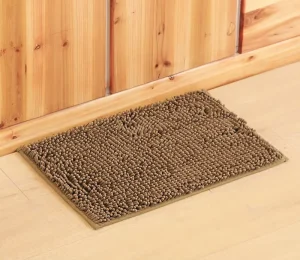 Absorbent Chenille Non-Slip Solid Color Handmade Eco-Friendly Bath Mat for Home or Hotel