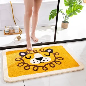 Absorbent Tufted Animal Print Non Slip Bathroom Mat Machine Washable Entrance Door Mat Balcony Floor Mats Foot Pad