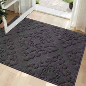 Absorbent Welcome Non Slip Entryway Rugs Washable Door Mat Dirt Trapper Entrance Floor Mats for Front Back Door