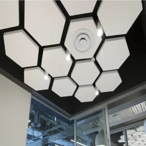 Acoustic Canopy Sound Deadening Panel White Fiberglass False Ceiling Soundproof Panels