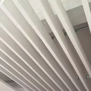 Acoustic Ceiling Panel Wave Baffle Curved Sound Absorbing Fireproof Class A2 for Open Space Color Customized