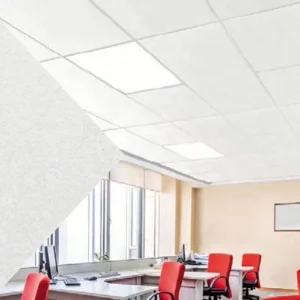 Acoustic Ceiling Panels Absorbing Glass Wool Panel Black Fibre Veil for Sound Absorption Square Edge T Grid