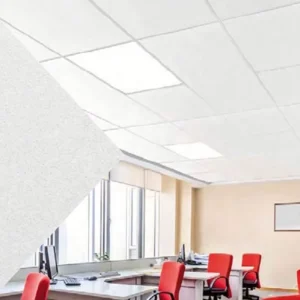 Acoustic Ceiling Panels Absorbing Glass Wool Panel Black Fibre Veil for Sound Absorption Square Edge T Grid