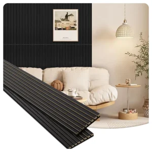 Acoustic Felt Panel Backing Matte Black Veneer Akupanel Wooden Slat Acoustic Panel for Wall and Ceiling