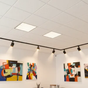 Acoustic Modern Artistic Ceiling Tiles Soundproof Insulation Suspended White Mineral Wool Drop Ceiling Panels 2 X 4 Mall Hotel