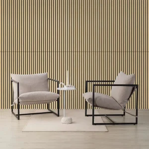 Acoustic Oak Wood Wall Panels with Grey Felt Backing Wooden Grooved Felt Oak Wall Panels