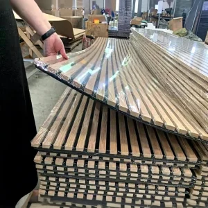 Acoustic Panels Soundproof Wall 3D Wood MDF Slat Wave Board Eco Friendly High Noise Reduction (NRC 0.8) Modern Design Flexible