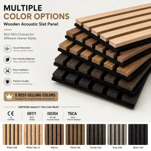 Acoustic Sound Absorbing Panels MDF Slat OEM Supplier for US Canada Hotel Office Commercial Building