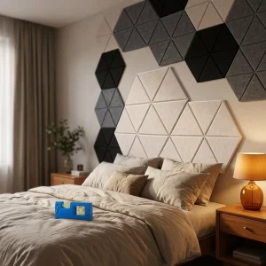Acoustic Soundproof Wall Panels 100% Polyester Fiber Eco Friendly Fireproof Sound Absorbing 3D Model Design for Hotel Hospital