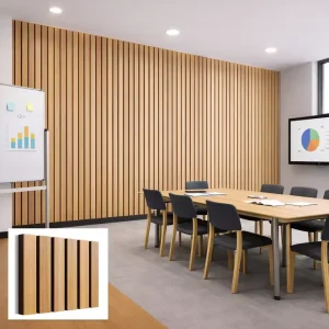 Acoustic Wall Panel Real Wood Slat Wall Panel for Corporate Lobby and Reception Wall