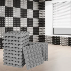 Acoustic Wall Panels Soundproof Absorbing 50×50 Pyramid Foam Studio Panels Effective Sound Insulation
