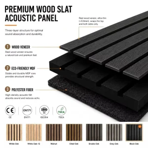 Acoustic Wall Panels for Office MDF Slat Bulk OEM Supplier for Office
