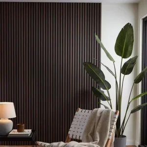 Acoustic Wood Slat Panel Akupanel for Sound Insulation and Home Office Wall Decor