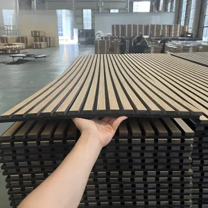 Acoustic Wood Slat Wall Panel Decorative Sound Absorbing Panels